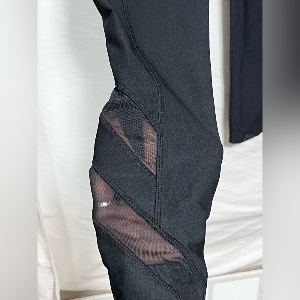 Mondetta Mid Weight High Waist Mesh Leggings Yoga Workout Gym Running Activewear - Picture 7 of 16